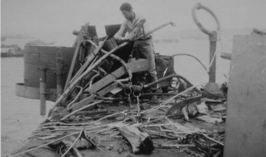 An image of the Marianne Livermore, the ship Leonard Blake was on when hit by Japanese forces.
