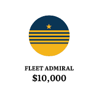 Fleet Admiral membership rank icon with five gold stripes and star