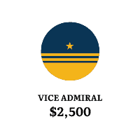 Vice Admiral membership rank icon with three gold stripes and star